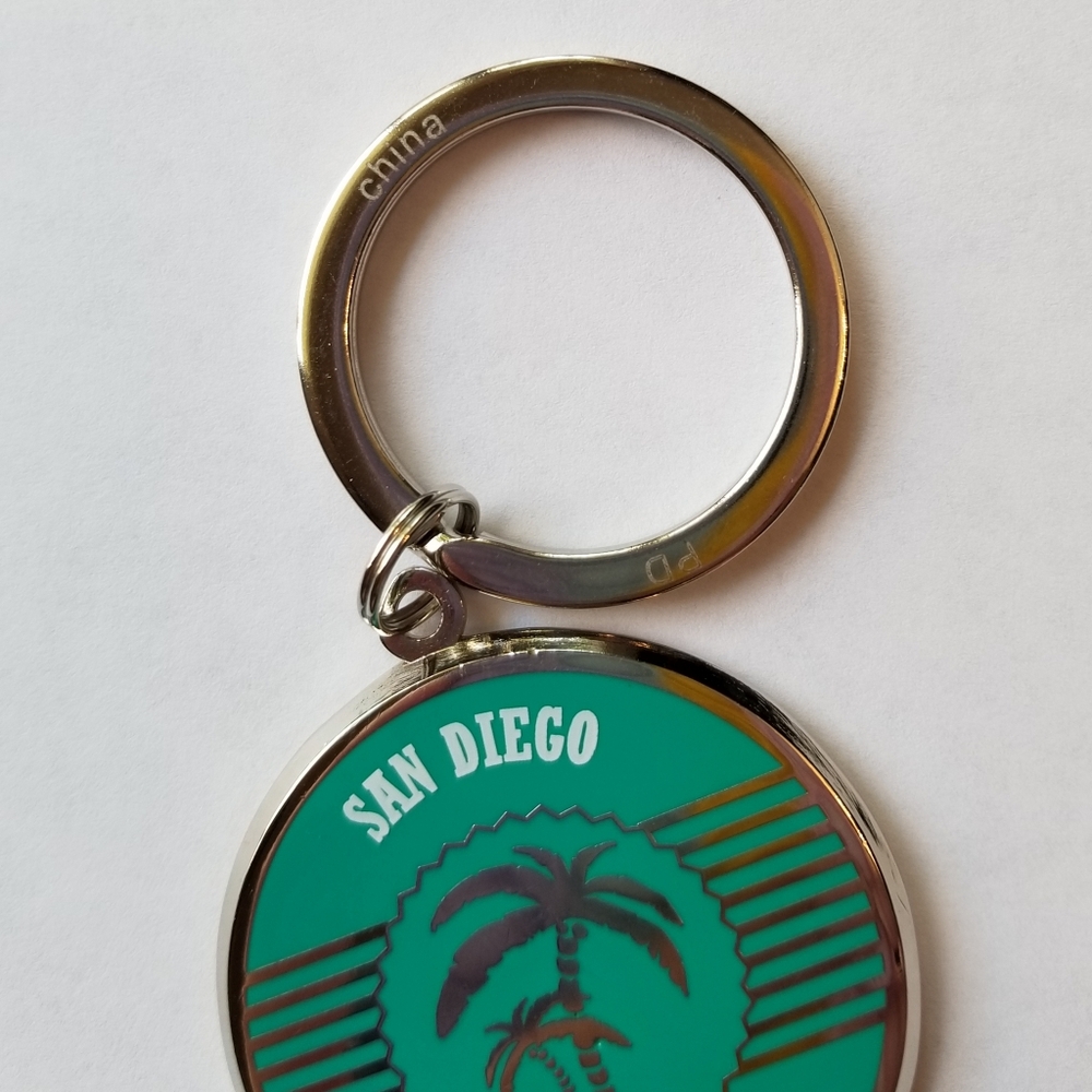 Teal San Diego Keychain With Palm Trees - image 2
